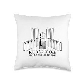 Medieval parlor games designs Viking Chess-Kubb and Booze Throw Pillow, 16x16, Multicolor