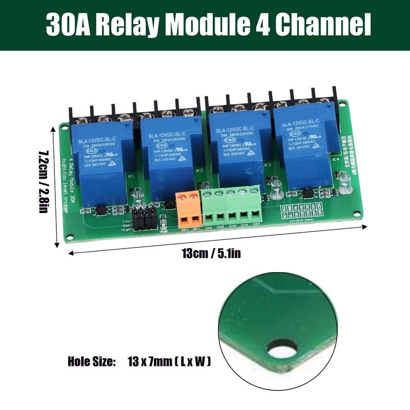 DIANN 30A 4 Channel Relay Module 5V Relay Module Expansion