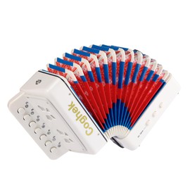 Coghek Series Children's Accordion - Fun Musical Toy for Toddlers and Beginners, 10-Key Mini Instrument,Gift for Boys and Girls (White)