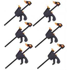 KAHEIGN 6 x quick grip clamps, quick grip clamps, 4 inch ratchet rod clamps, one-handed bar clamp for wood, quick and easy clamping