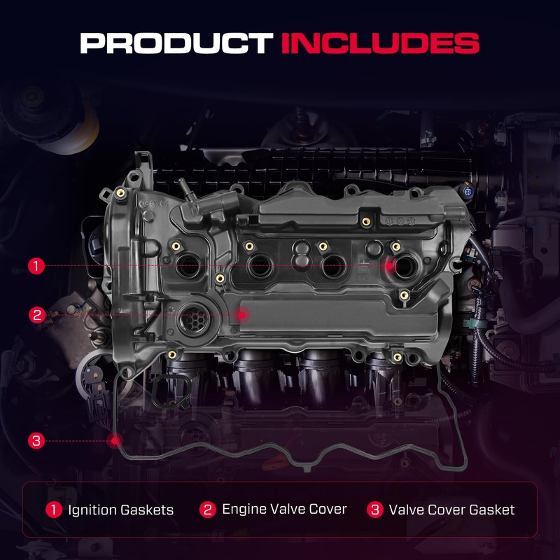 XIMAKA 12310RDFA01 Engine Valve Cover with Gasket Compatible with Honda