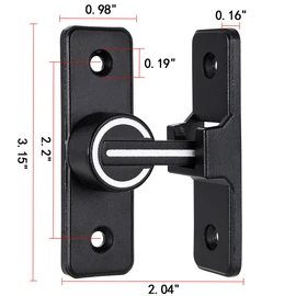 Wocoe Barn Door Latches,Black(Luminous) 90 Degree Gate Lock,Flip Gate Latches Hardware,Zinc Alloy Right Angle Door Lock Latch,Door Security Sliding Door Latch Lock for Cabinets