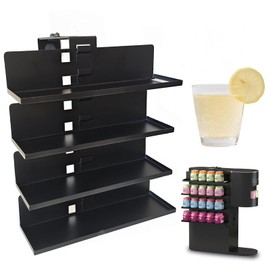 Flavor Storage Holder Compatible With Ninja Thirsti,Flavor Pods Holder With Straw Stand,Adjustable Side-Mounted 4-Tier Flavore Water Drops Organiser,Applicable To Various Models