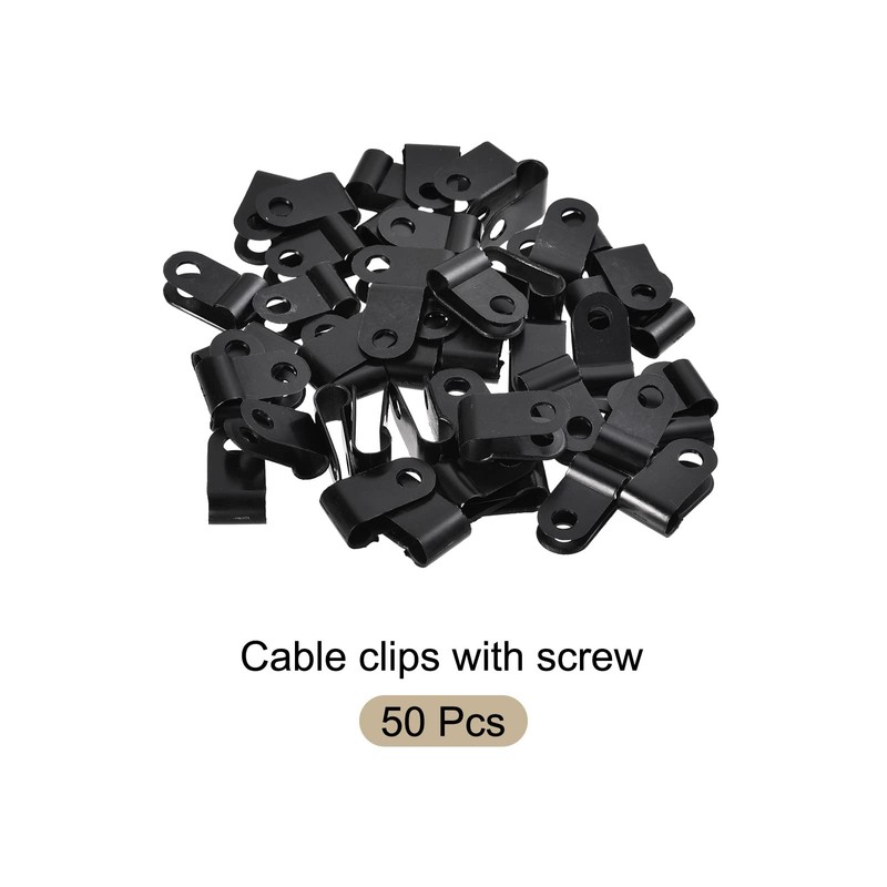 Rebower R Type Cable Clamp Wire Management Clips (With Screws)