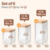 ComSaf Airtight Glass Storage Canister with Lids (0.7Qt/1.2Qt/1.6Qt) Set of