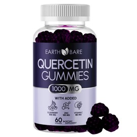 Earth Bare Quercetin Gummies with Elderberry, Zinc & Vitamin C – Immune Support Supplement – Antioxidant & Seasonal Wellness – Vegan, Non-GMO, Natural Berry Flavor – 60 Gummies