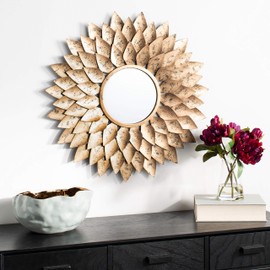 Safavieh Home Collection Lana 27-inch Gold Sunburst Round Mirror
