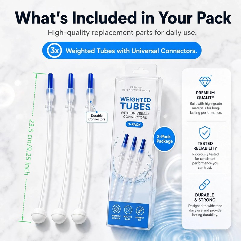 3 Pack 360° Weighted Spray Bottle Tube Adapter, Universal Fit
