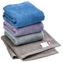 Imabari Towel Hand Towel, Set of 4, Approx. 13.4 x 13.8 inches (34 x 35 cm), Brand Certified, Made in Japan, Quick Drying, Highly Absorbent, 100% Cotton, Large Size, Towel Handkerchief, Made in Japan,