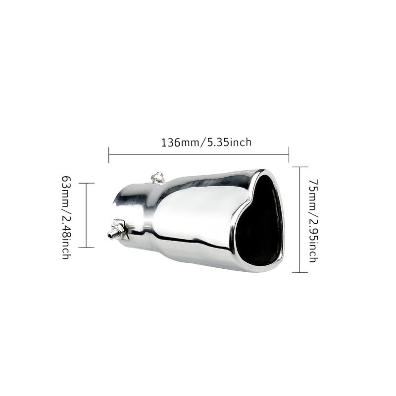 OtpOutopa Car Exhaust Tip 2.5 inch Inlet, Universal Car Exhaust