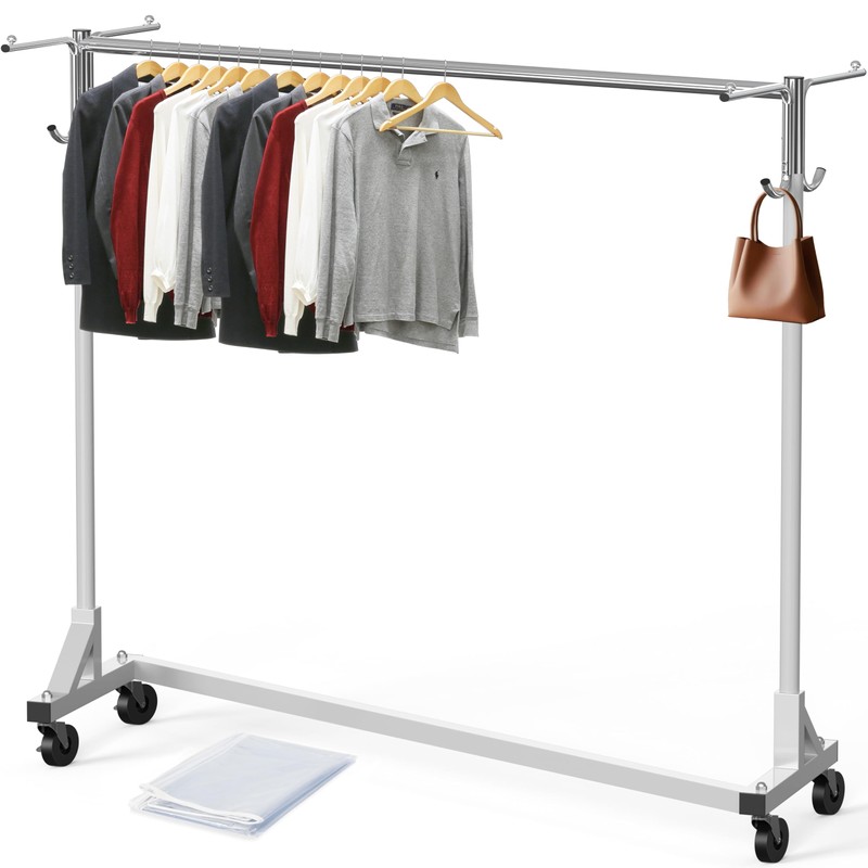Simple Houseware Industrial Grade Z-Base Garment Rack, 500lb Load with