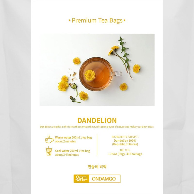 ONDAMGO White Dandelion Tea 30T Warm Tea 1.05oz / 민들레차