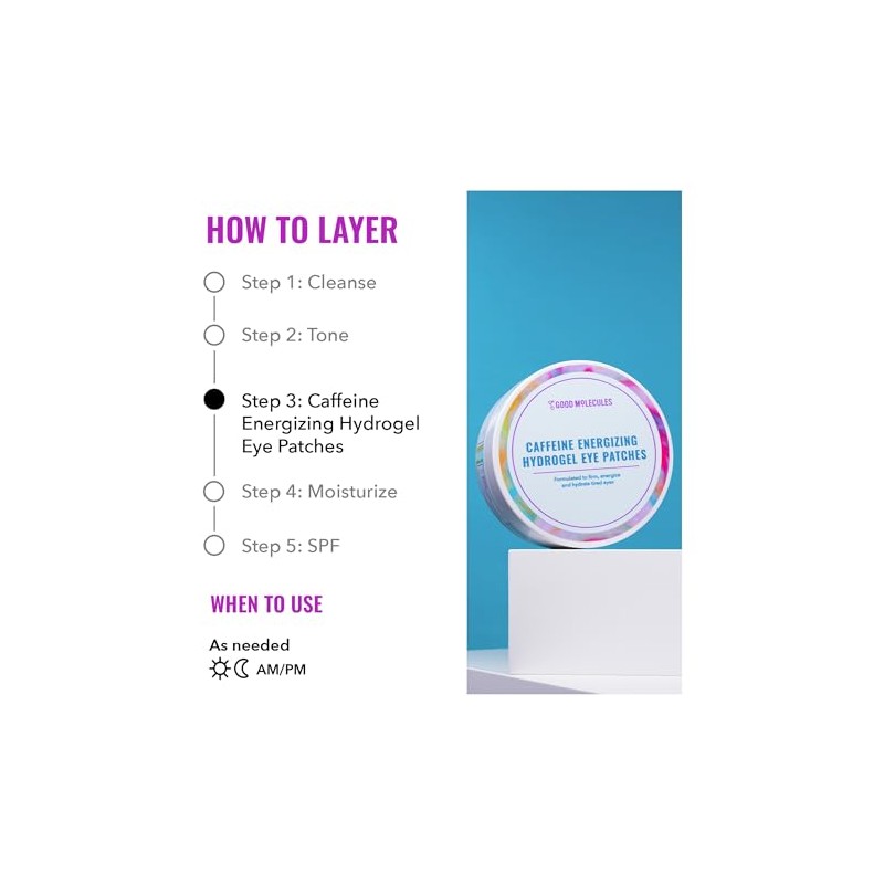 Good Molecules Caffeine Energizing Hydrogel Eye Patches - Hydrogel Mask