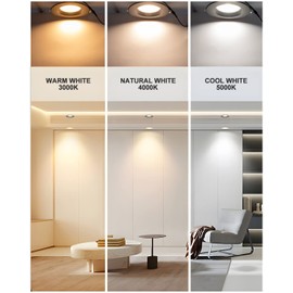 Lightdot 6in LED Recessed Light with Night Light 140lm/w (high efficency) Dimmable Soft Sleep-Helpness Recessed Lighting 6 inch, 3000K/4000K/5000K Can Lights with Night Light 1 Pack