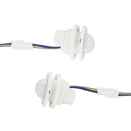 QDenglamp.Mini Motion Sensor Light Switch PIR Sensor Smart Detection Time Delay Adjustable Infrared Induction Detector for Strip LED Ceiling Lamp (5V-24V（2 Pack）)