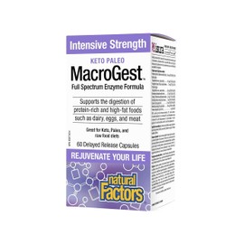 Natural Factors - MacroGest Keto Paleo Full Spectrum Enzyme Formula, 60 DRC (Delayed Release Capsules)