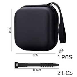 1 x Black Hard Headphone Box with 2 Black Cable Organisers Headphones Data Cable Case Suitable for Shopping Travel Outdoor