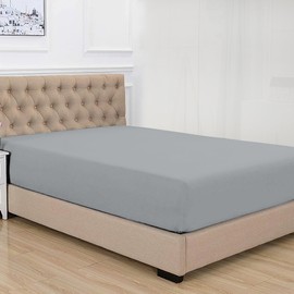 Purity Home 100% Cotton King Size Fitted Sheets Grey, Percale Weave, Organic & Eco-Friendly, 1pc Bed Sheet, Breathable & Lightweight Elasticated 150 x 200 + 40cm Deep Fitted Sheet King Size Cotton