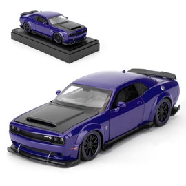 1/32 Dodge Hellcat Model Cars,Diecast Alloy Toy Car with Sound and Light Functions, Collectible Pull Back Vehicle, Gift for Children Purple