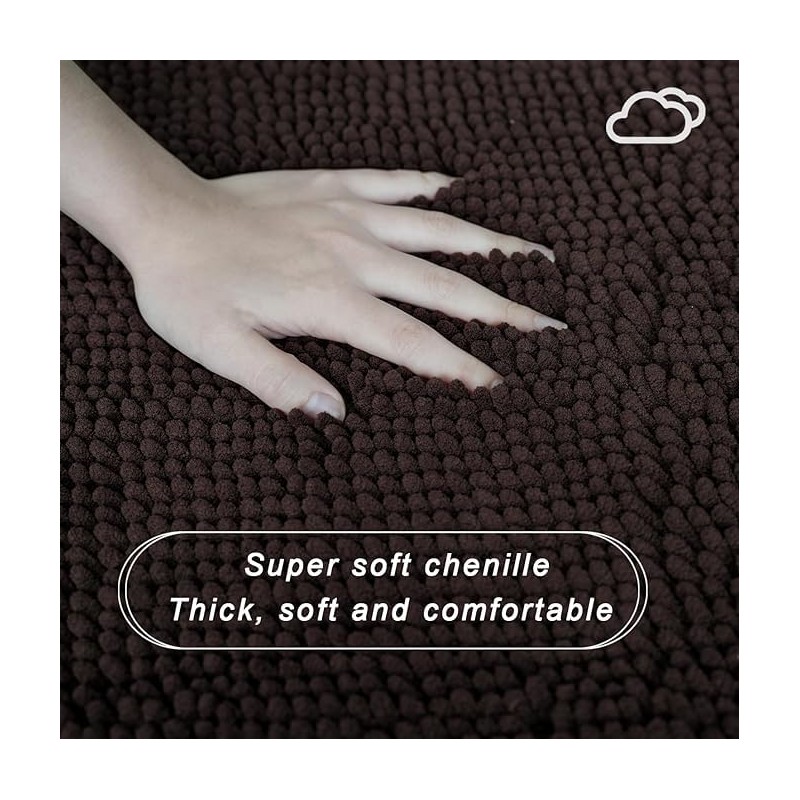 AINAHYVA Bathroom Rugs Chenille Bath Rug,Super Absorbent Chenille Bathroom mat