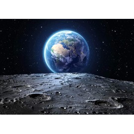 BELECO 7x5ftFabric Outer Space Backdrop Universe Background Earth Moon Surface Furnished by NASA Planet Stars Photography Backdrop for Birthday Party Decoration Photoshoot Photo Background Props