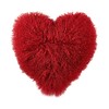 SARO LIFESTYLE Cozy Love Heart-Shaped Mongolian Lamb Fur Poly Filled