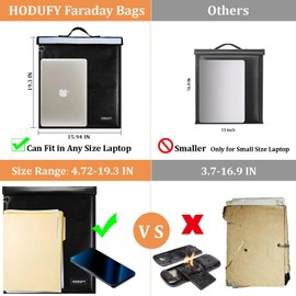 5 Pack Faraday Bags, Extra Large Faraday Bag for Laptops & Tablets & Radio & Car Keys, Faraday Cage with Handle, Fireproof & Water Resistant Faraday Pouch, Faraday Key Fob Protector