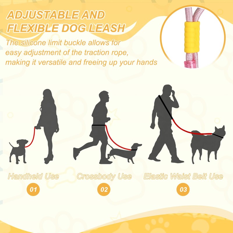 PETAXCELL Dog Leash with Padded Hands Free, 6.6ft/2m Adjustable Bungee