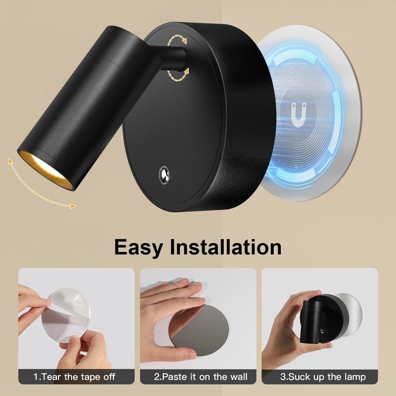 Kimjo Spot Lights Indoor, Wireless LED Spotlight, Uplighting Indoor with