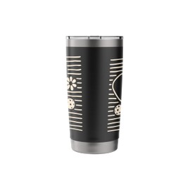 Minimalist Pickleball Paddle Flowers Retro Line Art Stainless Steel Insulated Tumbler