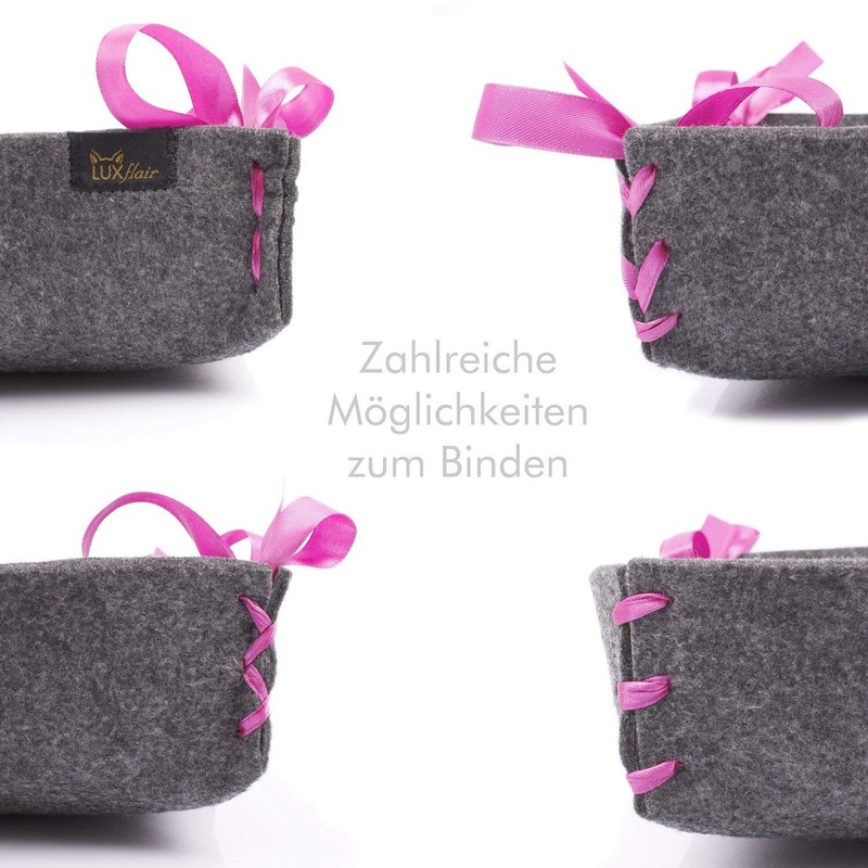 Small bread basket made of felt in mottled grey, approx.