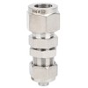 2Pcs Ferrule Compression Fitting Bulkhead Connector 2‑Touch Straight 304 Stainless