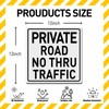 BTHUKO Private Road No Thru Traffic Sign, No Trespassing Sign,