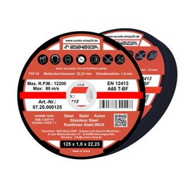 Pack of 30 Stainless Steel Cutting Discs Diameter 125 x 1 mm, Extra Thin, Extra Stable, Strong Cutting Performance, for Cutting and Angle Grinders, Aluminium Oxide