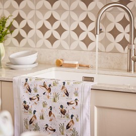 Ulster Weavers - Farmhouse Ducks - Tea Towel - Cotton - One Size in Sage
