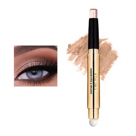 DAGEDA Eyeshadow Stick,Dual End Shimmer Eyeshadow Stick,Pearl Eyeshadow Pencil Crayon,Waterproof Long-lasting Glitter Eye Shadow Cream Stick with Soft Brush for Eye Makeup (03# Rose Gold Shimmer)