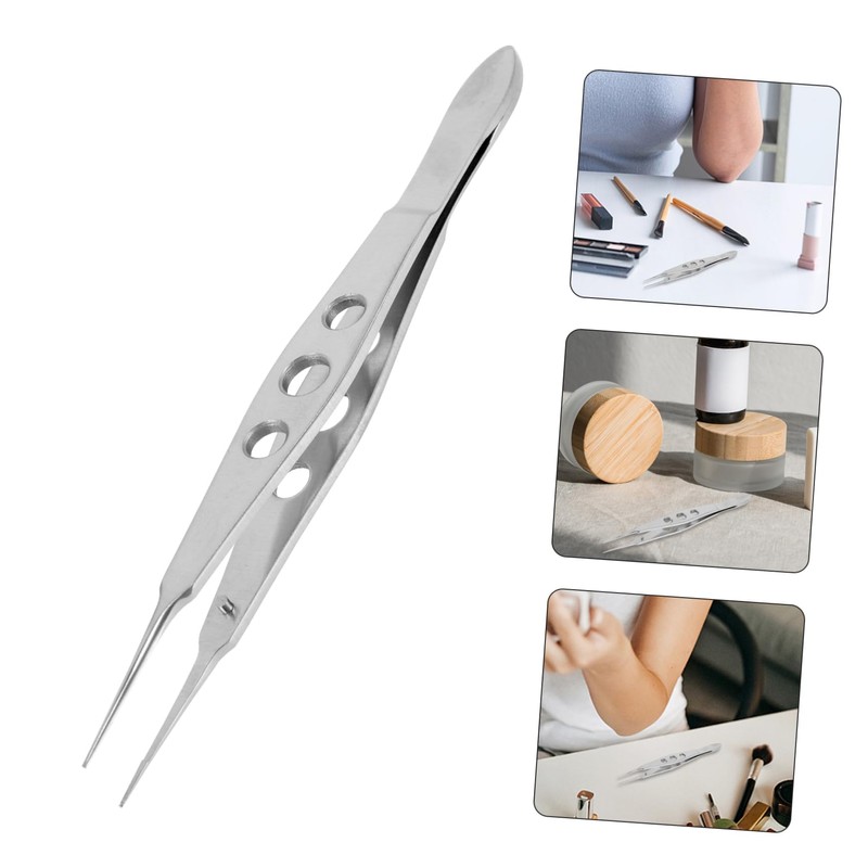 FOMIYES Alloy Steel Meibomian Gland Expressor Eyelid Tweezers Precision Angled