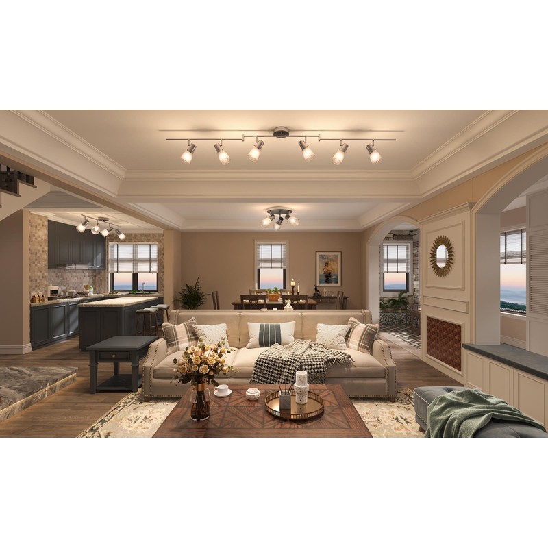 Laite Lumens 4-Light Track Lighting Kit, Brushed Nickel Flush Mount