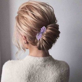 Yheakne Pasador para el pelo de boda con diamantes de imitación de cristal morado para novia, accesorio decorativo para el pelo para mujeres y niñas (morado)