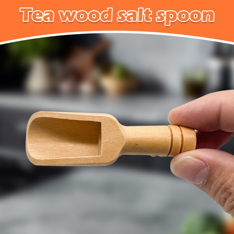 Natural Wooden Scoops (6 Pcs) - Multi-Use Scoop Spoons for