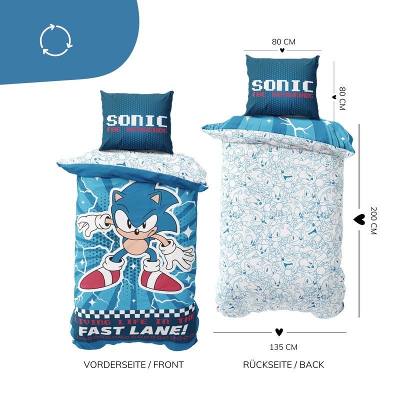 MTOnlinehandel Sonic Gaming Bed Linen 135 x 200 cm Duvet