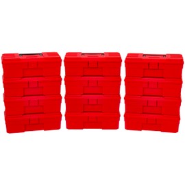 Akro-Mils 12-Inch ProBox Plastic Toolbox for Tools, Hobby or Craft Storage Toolbox, Model 09912, (12-Inch x 5-1/2-Inch x 4-Inch), Red, 12-Pack