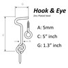 Wideskall 5" inch Heavy Duty Zinc Plated Wire Gate Hook