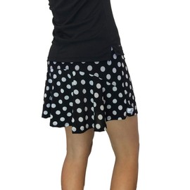 Smash Dandy Black & White Polka Dot Flutter Style Golf/Tennis Skort/Skirt (Medium)