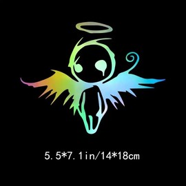 Angel Wings Circle PVC Vinyl Car Decals Stickers Waterproof Self-Adhesive Decals for Cars, Laptops, Trucks, Motorcycles Wall Window Luggage Scratch Cover Door Decor Sticker