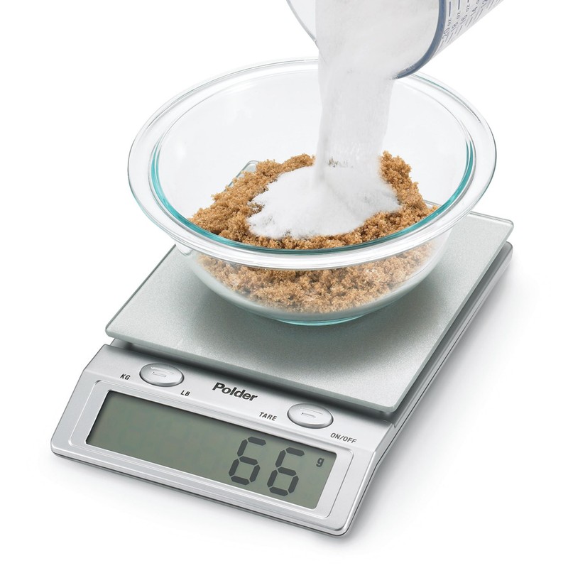 Polder Easy-Read Digital Glass Top Scale, 11-Pound (5 kg.) Capacity