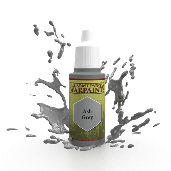 The Army Painter Warpaint, Ash Grey - Acrylic Paint for Miniatures in 18 ml Dropper Bottle