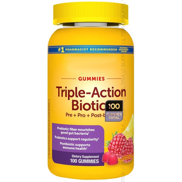 Nature_Mades Triple Action_Biotics Gummies (100 Count) - Pre + Pro