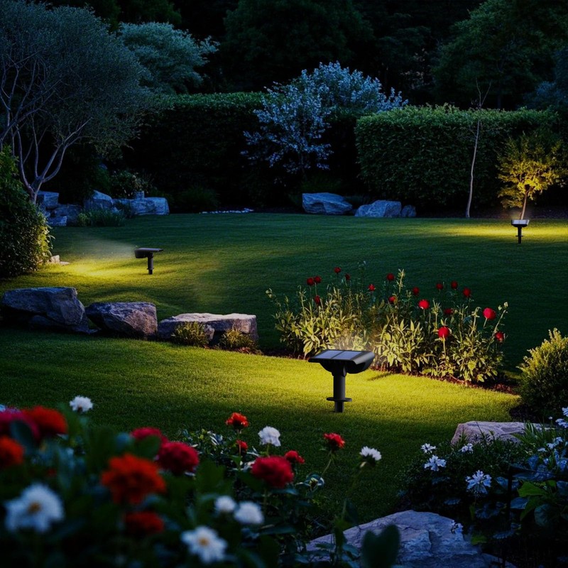 RUIKORING Solar Spot Lights Outdoor Waterproof, 73 LED Landscape Spotlight