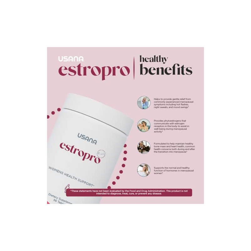 Usana Estropro Fitoestrógenos Apoyo Sintomático Durante Menopausia Tabletas Días Suministro